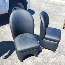Roller Chairs black textured vinyl