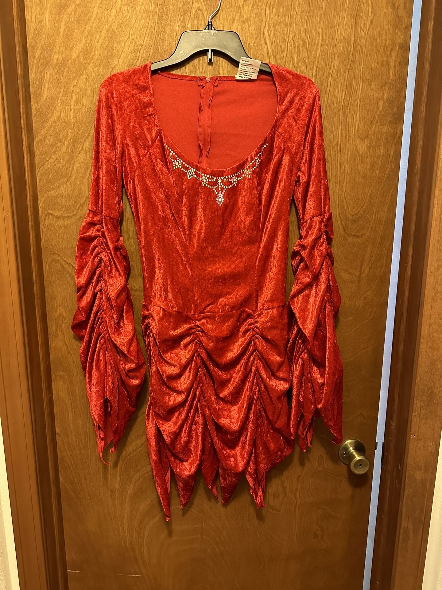 Devil Costume Dress - One Size - Crushed Velvet