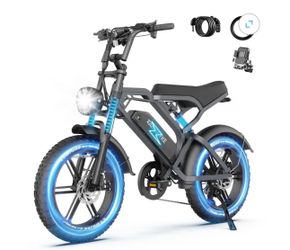 Tamobyke S20 1500W Electric Bike for Adults,48V 15.6AH 30MPH Ebike,20" Fat Tire E-Mountain Bike with Full Suspension