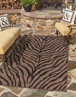 9x12 Feet Natural Beige Animal Print Safari Outdoor Indoor Area Rug 