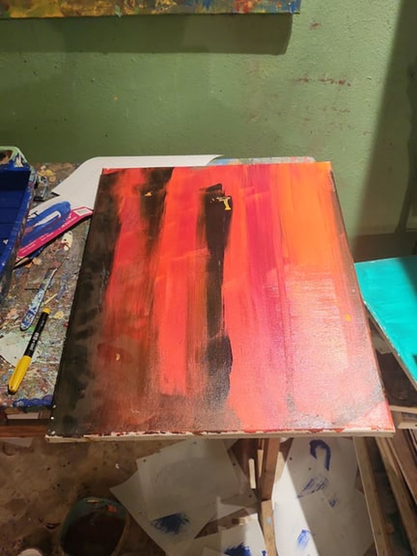 Abstract Acrylic Painting on Canvas