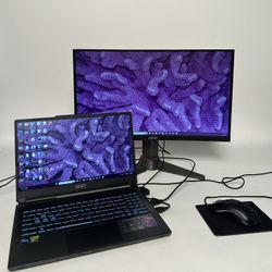 🔥Full Gaming/Streaming Setup - MSI Cyborg 15 Laptop + MSI 24” curved Monitor + Glorious Model O 🔥