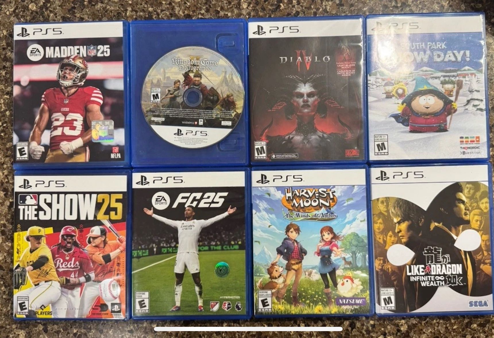 PlayStation 5 (PS5) Game Lot - 8 games, New Releases (2024/25)