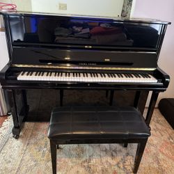 Black Piano With Matching Bench 