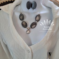 Sterling Silver 925 Necklace And Earrings Set