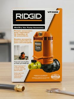 RIDGID VP2000 Wet/Dry Vac Pump Accessory - New In Box Quick Water Removal