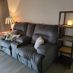 Gray Dual Sectional And 2 Recliners 