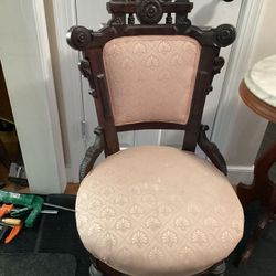 Black Walnut Heavily Carved Victorian Side Chair