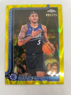 2025 Topps Chrome Update NBA Paolo Banchero 5 Gold Raywave parallel /275