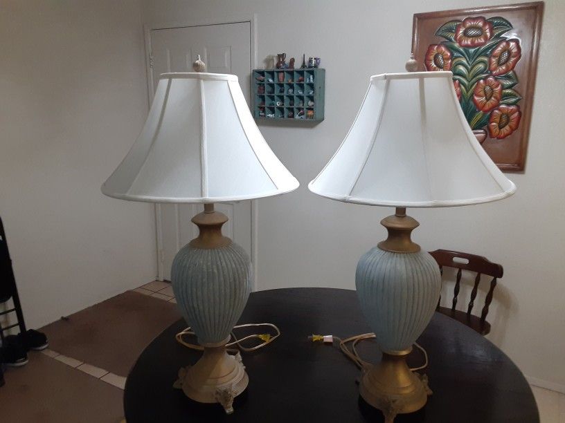 A PAIR OF HIGH END LAMPS