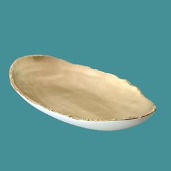 Phillips Collection Broken Egg Bowl Designed by Dann Foley White & Gold Leaf 42"