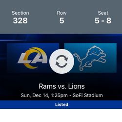 Lions Vs Rams Tickets