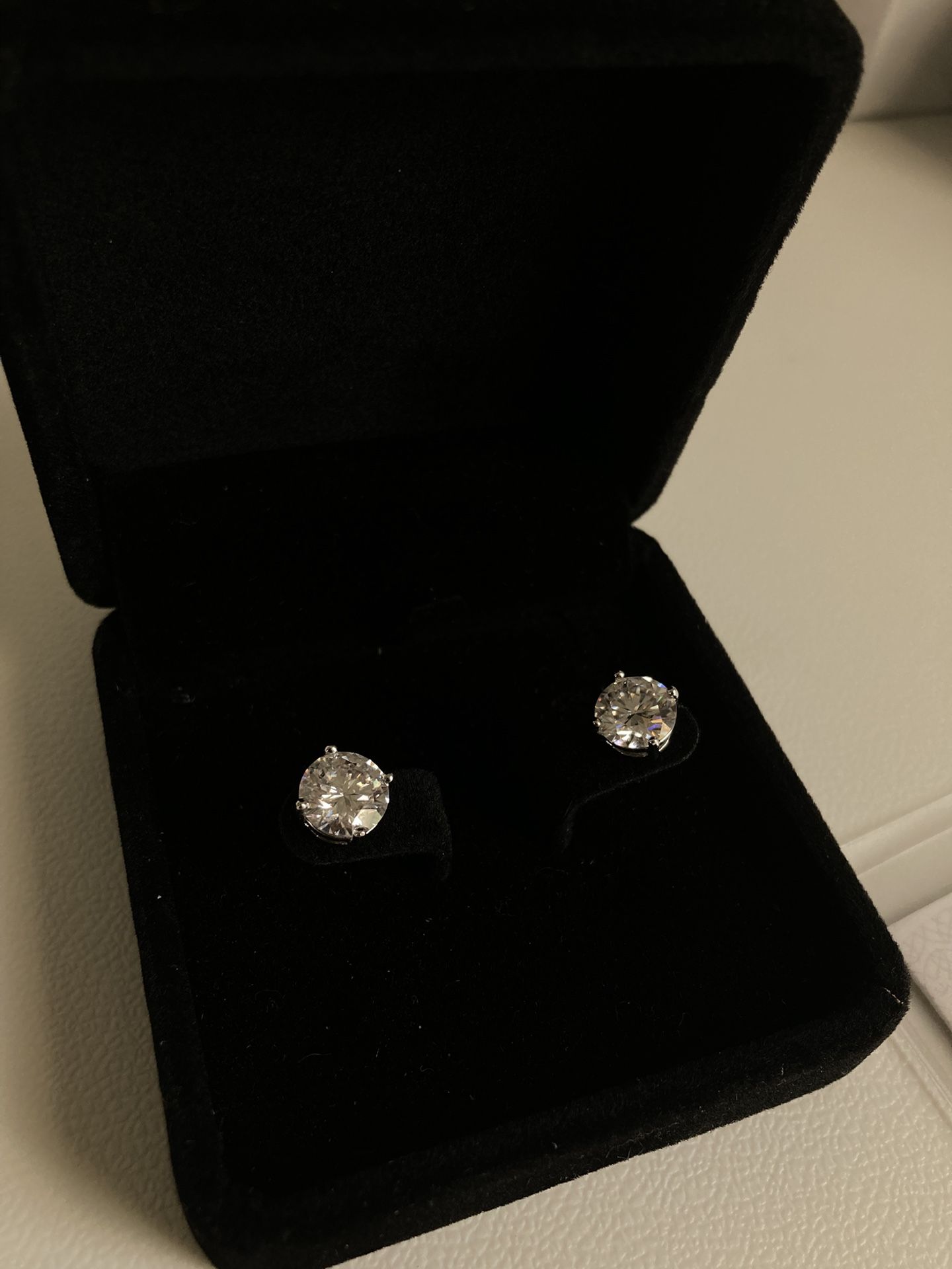 2 carat moissanite, diamond earrings