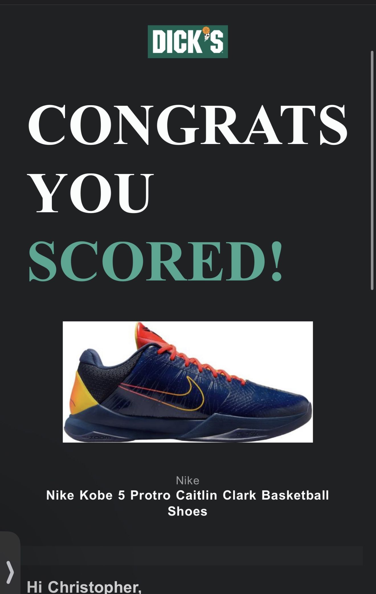 Brand New Kobe 5 Caitlin Clark 