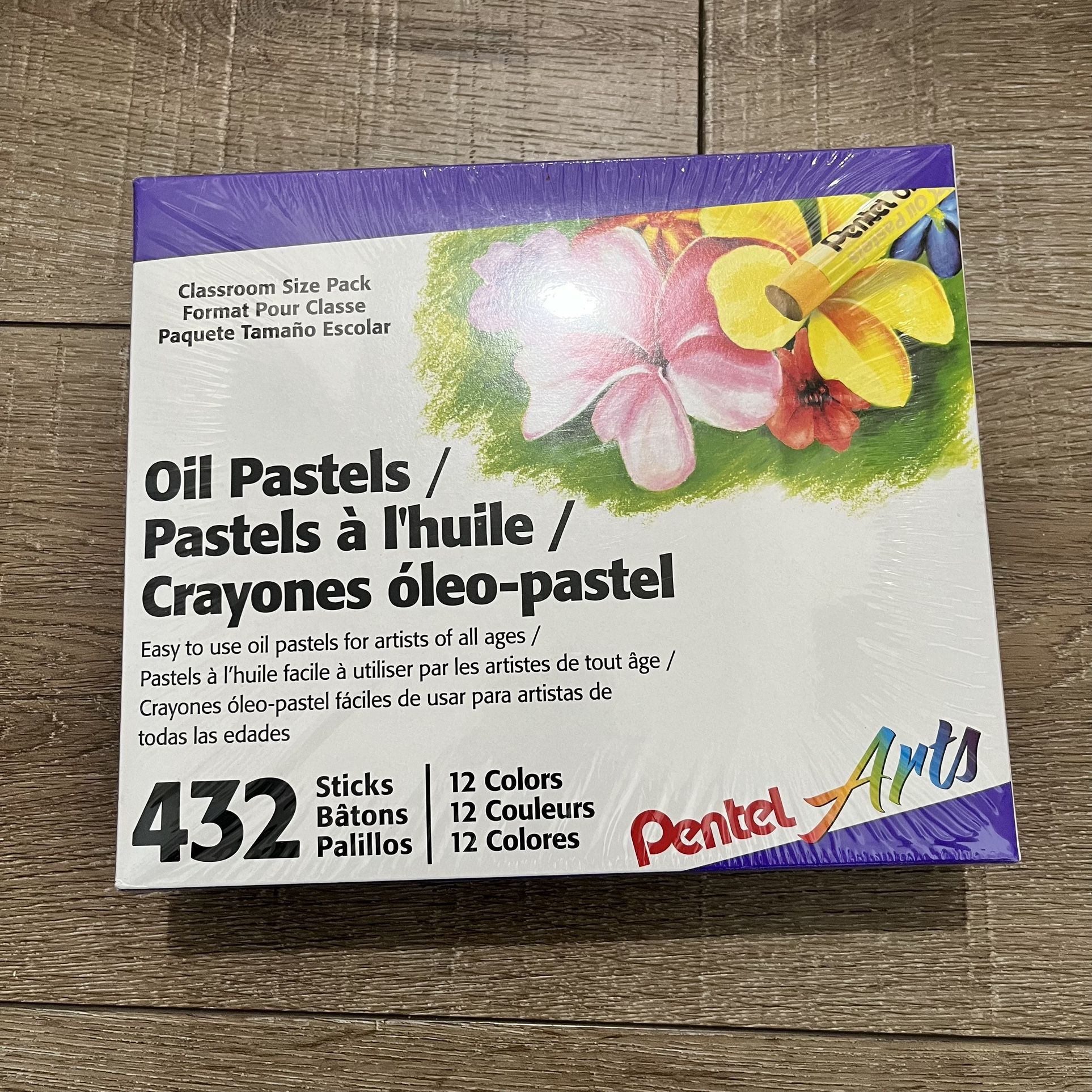 NEW Pentel Arts Oil Pastels 12 Colors 432  Pieces Classroom Pack New