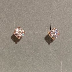 Moissanite Diamond Gold Screw Back Earrings 925