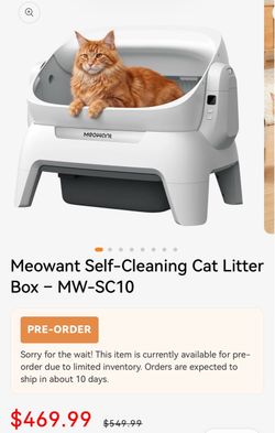 NEW Meowant MW-SC10 Automatic Self-Cleaning Cat Litter Box