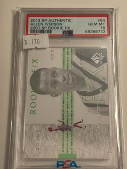 Allen Iverson 2013 SP Authentic Rookie FX PSA 10