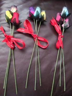 WOODEN ROSES-HAND PAINTED