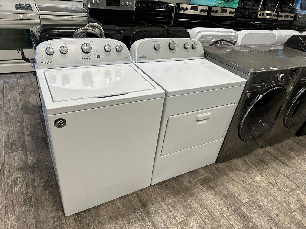 Whirlpool washer and dryer set electric used with warranty
