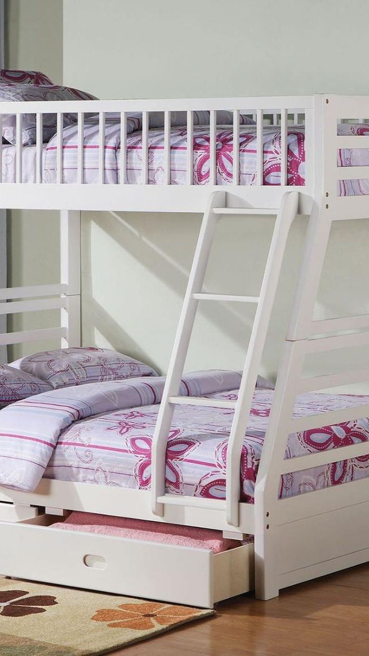 Twin/Full Bunk Bed AND Drawers - 37040 - White 1WCZP