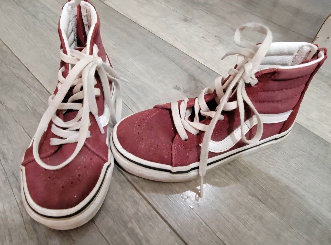 Vans Burgandy Zip Up Toddler Kids Shoes
