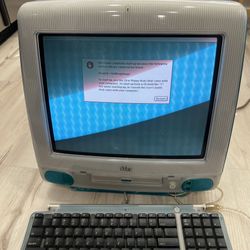 Vintage 1998 Apple iMac G3 M4984 Bondi Blue Teal Powers On