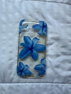 iPhone 12 Pro Max Blue Floral Lily Case