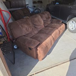 Brown Sofe And Loveseat Set Clean And In Good Shape