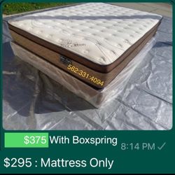  Colchon Eurotop De 12” Pulgadas. Buena Calidad. 