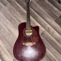 Red Carlo Robelli 6 String Acoustic Guitar