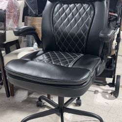 ❤️‍🔥 500LBS Big and Tall Office Chair, Heavy Duty Office Desk Chair with Padded Flip-Up Arms $120