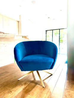 Modern velvet swivel chair gold legs