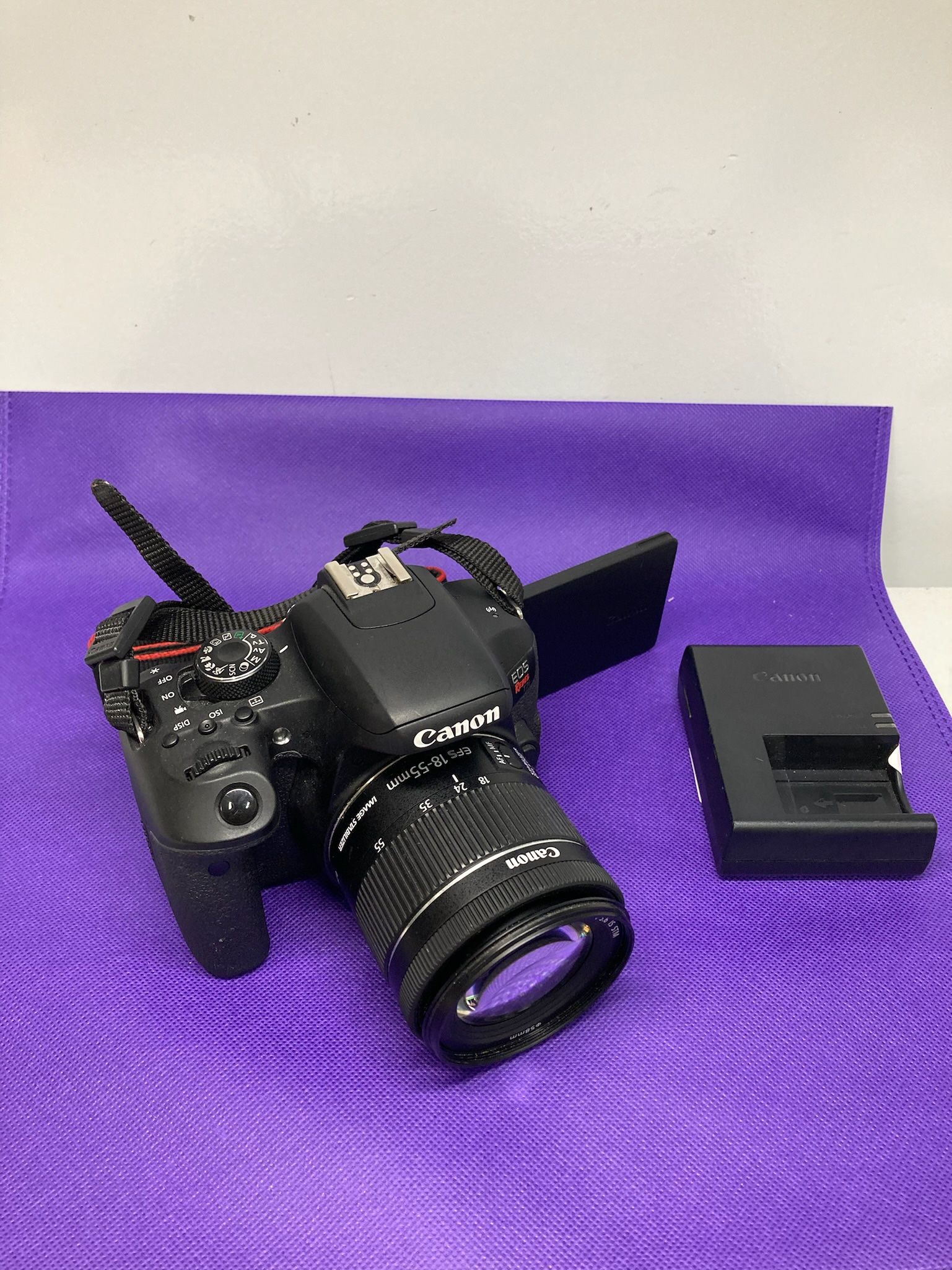 Canon EOS Rebel T7i 24.2MP Digital SLR Camera with EF S 18 55mm IS STM Lens and Charger