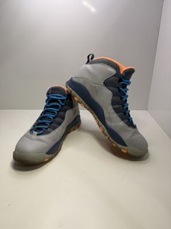 Nike Air Jordan 10 Retro Bobcats 310805-026 2014 Grey Orange Blue Men’s 10.5