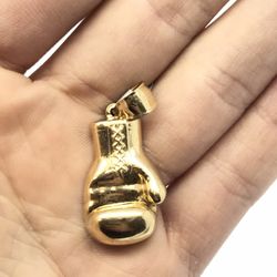 Gold Boxing Glove Pendant 14K New 