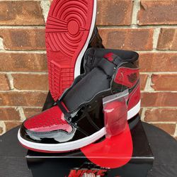 Air Jordan 1 High Patent Bred Size 10M & 7Y/8.5W
