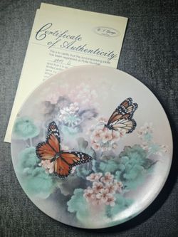 W.S. George Lena Liu 'Monarch Butterflies' Collector Plate