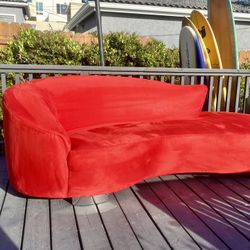 1990s Weiman Red Cloud Serpentine Sofa