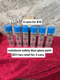 New rustoleum gloss safety blue paint 3 for only $15