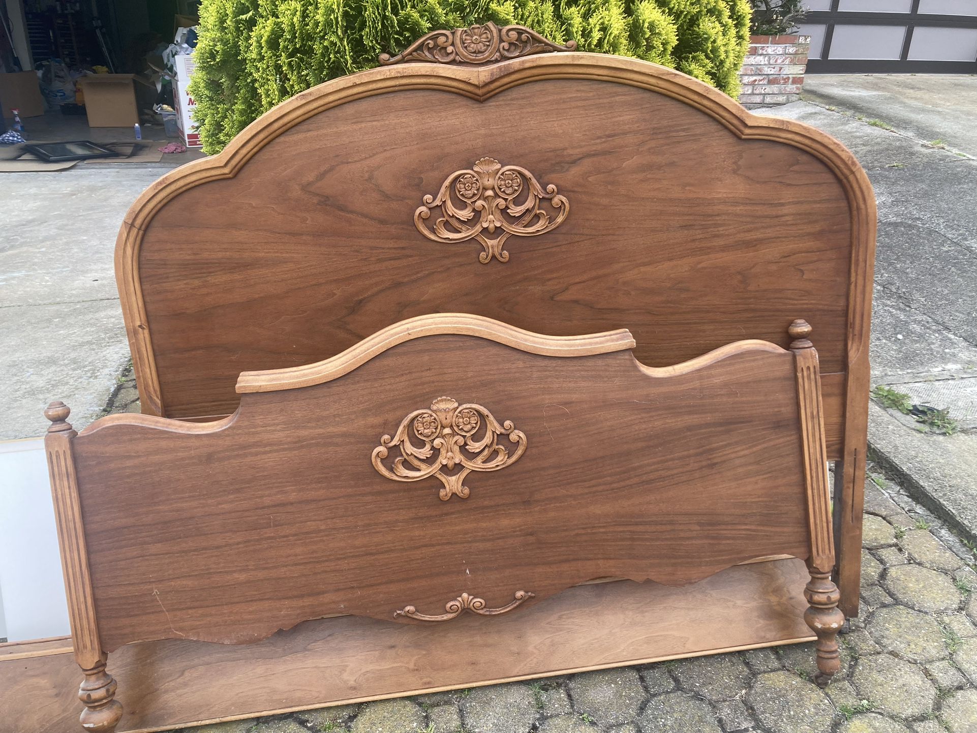 Antique Wood Bed Frame Full Size 