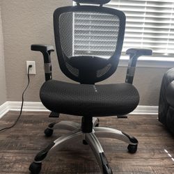 Hyken Ergonomic Mesh Office Chair – Adjustable Lumbar, Headrest, Swivel (Gray)