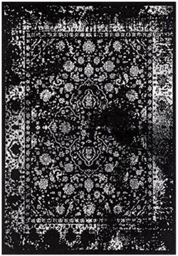 Beautiful, Distressed , Black, White, And Gray 8x10 LARGE Area Rug