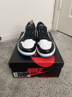 Jordan 1 Low Black/Powder Blue
