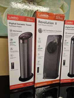 GET READY FOR THIS WINTER LASKO HEATERS CERAMIC TOWER ECONOMIC ENERGY SAVER INCLUDING REMOTE CONTROL FOR FULL SIZE ROOM IF SOMEBODY INTERESTED PLEASE