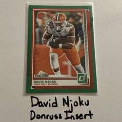 David Njoku Cleveland Browns TE Donruss Short Print Insert Card. 