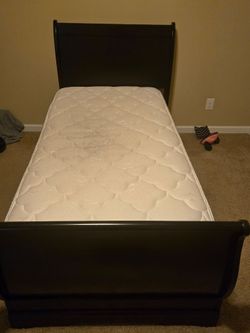 Twin Sleigh Bed Frame with Mattress