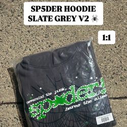Sp5der Punk V2 hoodie Slate Grey