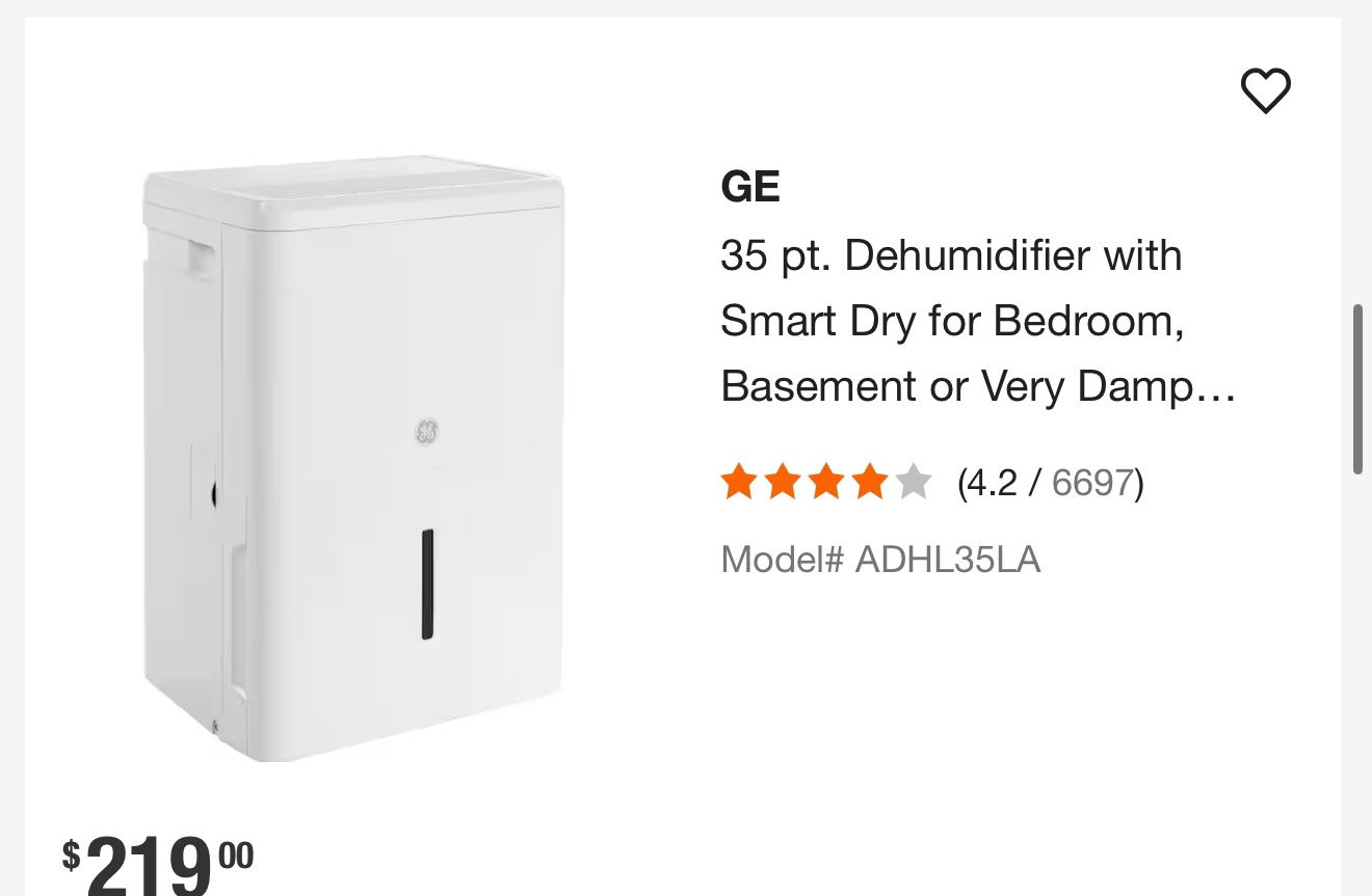 General Electric Dehumidifier