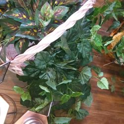 Approx. Three feet Wide Beautiful Artificial Plant In Three Foot Basket Priced To Sell 